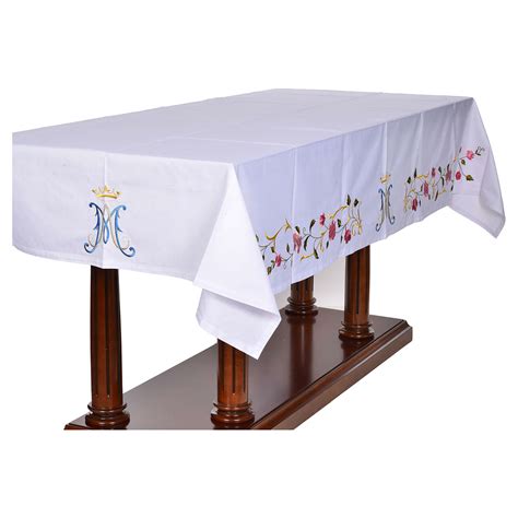 Altar Cloth With Marian Symbol 45 Cotton 55 Polyester Online Sales