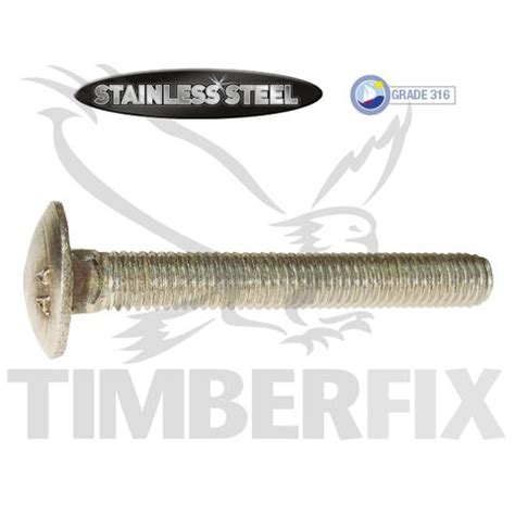 M12 x 130mm Stainless Cup Head Bolt
