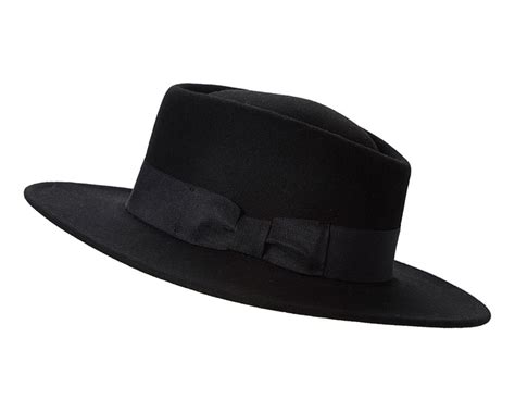 Wholesale Black Winter Flat Brim Hats Wool Felt Hats Wholesale