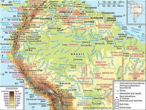 Amazon River Physical Map