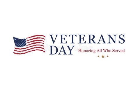 Veterans Day Honoring All Who Served Emblem With American Flag And