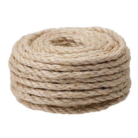 Everbilt 38 In X 50 Ft Twisted Sisal Rope Natural 73285 The Home
