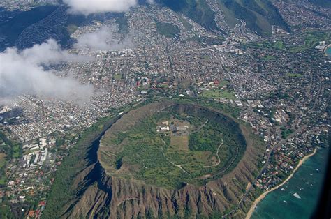 Aerial View Of Diamond Head Crater Photograph By David L Moore Fine