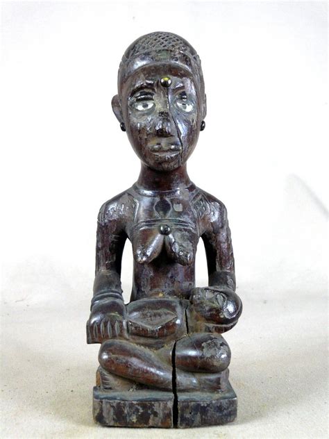 Maternité Yombé Kongo De Rdc Statue Bouddha Sculpture Art Africain