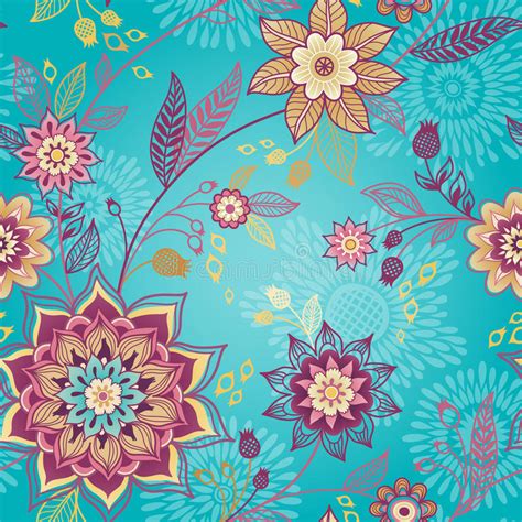 Bright Spring Seamless Pattern With Flowers Stock Vector