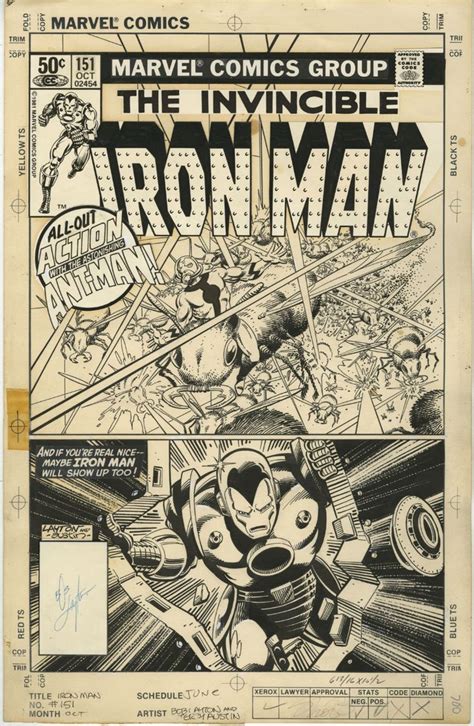 Iron Man 151 Cover 1981 Bob Layton Rare Layton Iron Man Cover