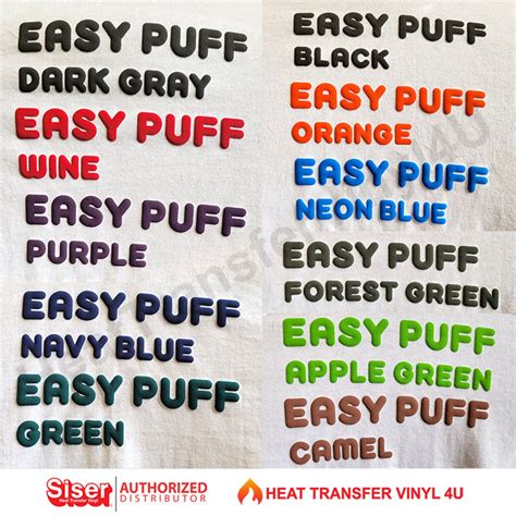 Siser Easy Puff 12 Htv For T Shirts Roll Multiple Etsy