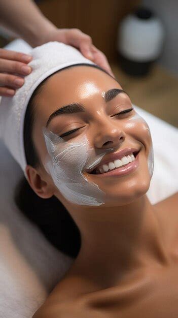 premium ai image face peeling mask spa beauty treatment skincare woman getting facial care by