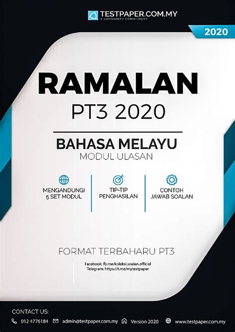 Bagi setiap soalan ramalan, pilih satu jawapan sahaja. Modul Bahasa Melayu Pt3 2020