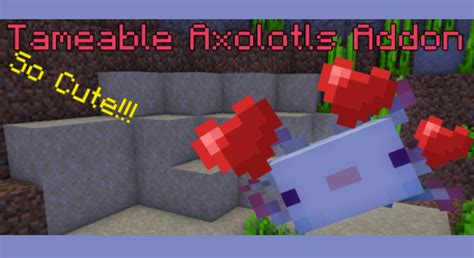 Tameable Axolotls Minecraft Addon