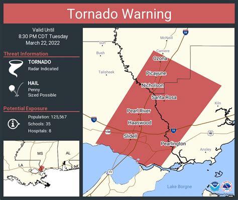 Nws New Orleans On Twitter Tornado Warning Including Slidell La Picayune Ms Nicholson Ms