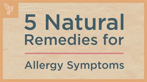 Top 5 Natural Remedies For Allergy Symptoms Youtube