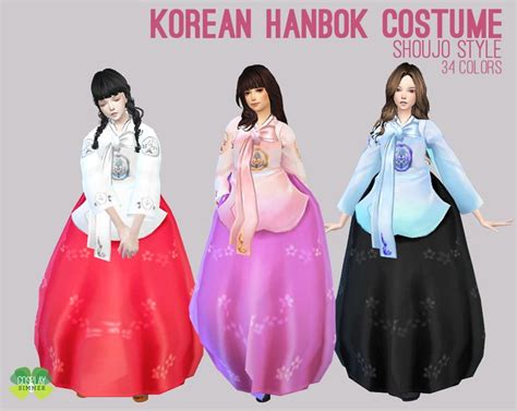 P The Sims 4 Korean Hanbok Costume Cosplay Simmer Korean Hanbok