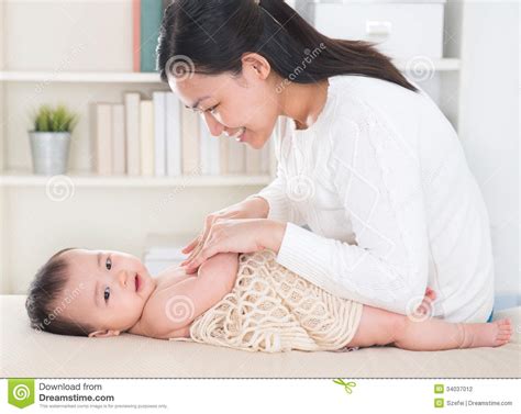 Mother Massage Baby Stock Photo Image Of Lifestyle Care