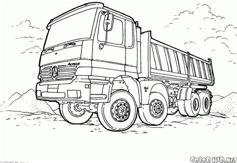 For boys and girls, kids and adults, teenagers and toddlers, preschoolers and older kids at school. Coloring page - Tipper Mercedes-Benz