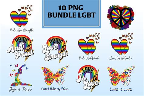 10 bundle lgbt png pride month graphic graphic by boss design · creative fabrica