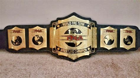 Tna World Tag Team Championship Title Belt Gold Plated Adult Size