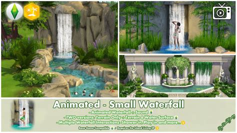 Animated Small Waterfall By Bakie From Mod The Sims Sims 4 Downloads