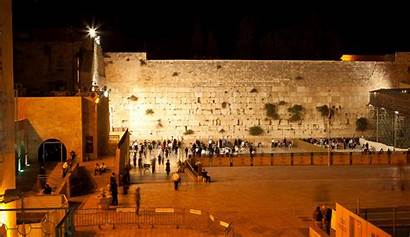 Israel Jerusalem Night Temple Religion Fond Noche