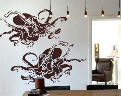 Octopus Stencil For Walls Octopus No 2 Large Reusable Etsy