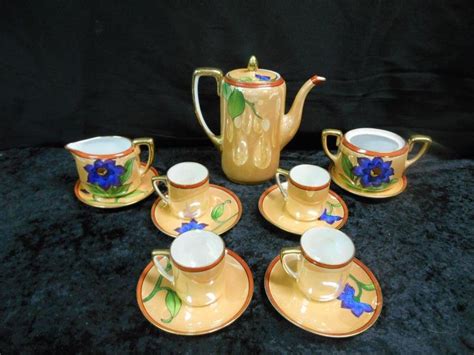 Vintage Noritake Hand Painted Lusterware Tea Set 13 Pieces Incomplete
