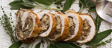 Turkey Roulade With Sage Rosemary Sausage Stuffing Coctione