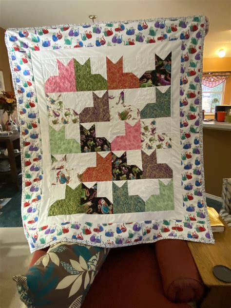 Cat Quilt Twin Size Quilt Cat Lover T Quilts And Etsy Uk