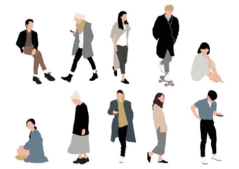 Flat People Vector Collection 1 Etsy Vector Illustration People People Illustration