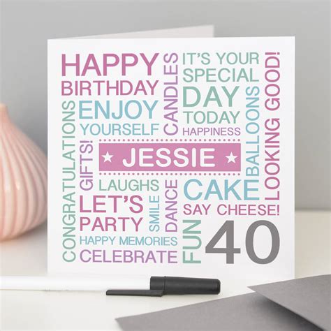 Personalised 40th Birthday Card By A Type Of Design