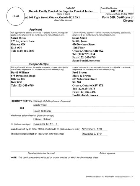 Form 36b Certificate Of Divorce Fill Online Printable Fillable