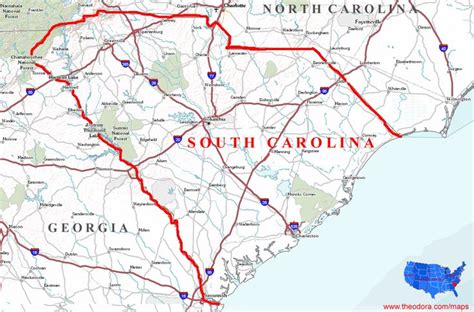 Map South Carolina South Carolina State Map With Images Map