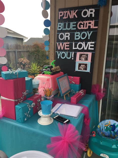 Games And Prizes Table At Our Gender Reveal Super Fun And Easy To Set