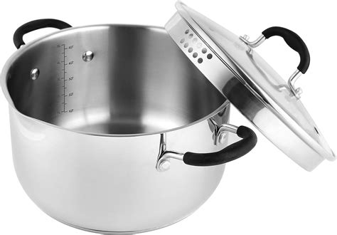 Avacraft Stainless Steel Stockpot Saucepan With Glass Strainer Lid