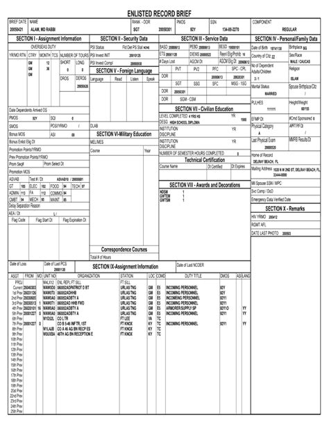 Army Erb Example Form Fill Out And Sign Printable Pdf Template Signnow