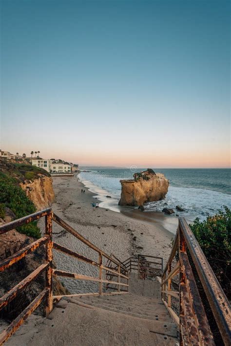 Staircase At El Matador State Beach In Malibu California Stock Image