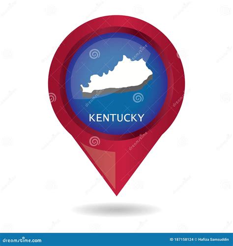 Map Pointer With Kentucky State Vector Illustration Decorative Design Stock Vector