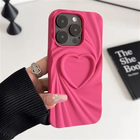 Lovebay Cute 3d Pleated Love Heart Phone Case For Iphone 15 14 13 11 12