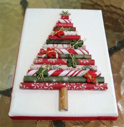 Rolled Paper Christmas Tree With Wooden Easel Etsy Paper Christmas