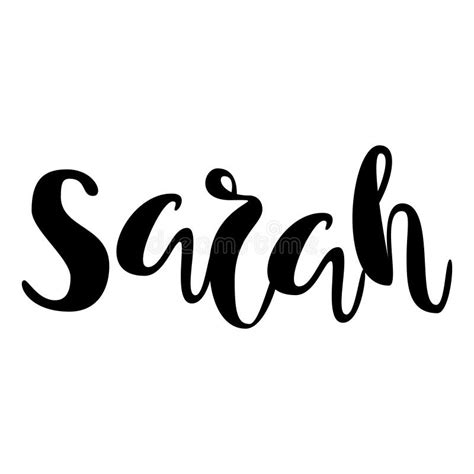 Nome Fêmea Sarah Projeto De Rotulação Tipografia Escrita à Mão V