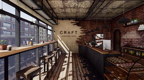 Industrial Coffee Bar Interior On Pantone Canvas Gallery