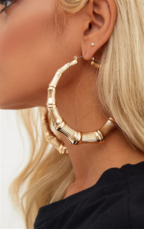 Gold Large Creole Hoop Earrings Accessories Prettylittlething