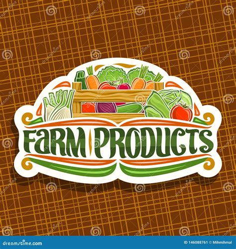 Vector Logo For Farm Products Stock Vector Illustration Of Product