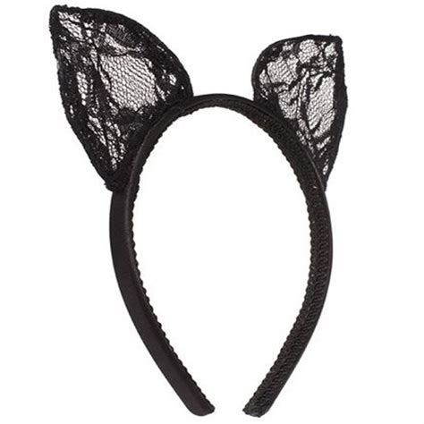 black sexy cute lace orecchiette bunny cat ears headband hairband hair band for costume party