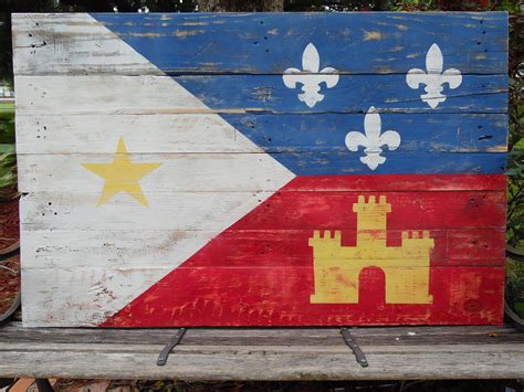 Rustic Acadian Flag By Craftefoxdesigns On Etsy Pallet Flag