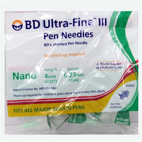 Bd Ultra Fine Iii Nano 4mm 32g Pen Needles 5s Price Uses Side