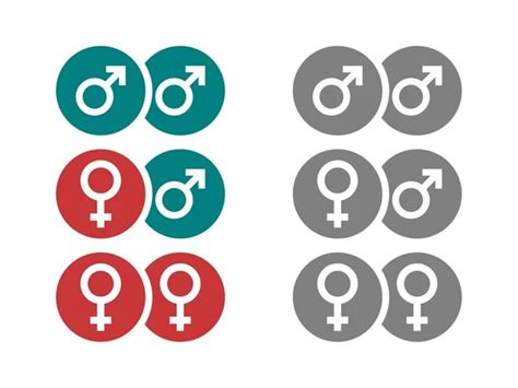 Different Multicolored Gender Symbols Doodle Vector Icon Illustration