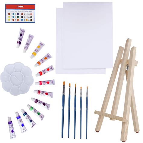 Art Canvas Paint Set Supplies 22 Piece Canvas Acrylic Painting Kit