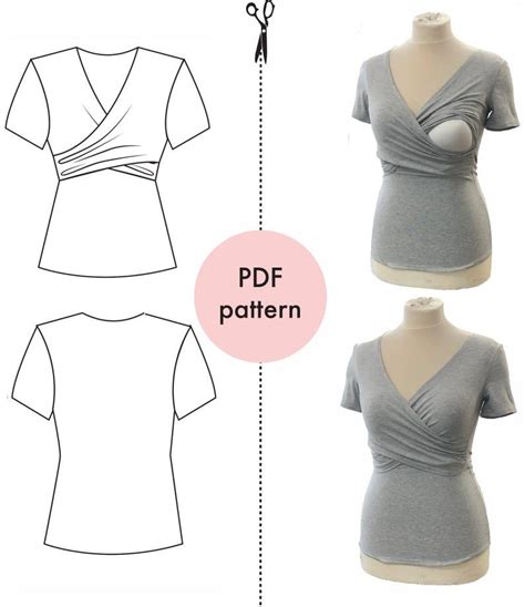 pdf nursing top pattern instant download beginner sewing etsy maternity sewing patterns free