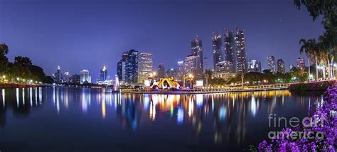 City Town At Night Photograph By Anek Suwannaphoom Pixels