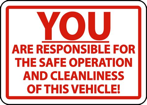 Responsible For Safe Operation Label Sign On White Background 6936579